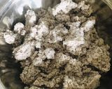 A picture of step 1 of Khadim paak (fresh coconut halwa).