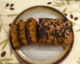 A picture of step 3 of Banana bread with shredded chocolate on top.