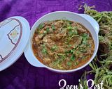 A picture of step 5 of Hyderabadi Mutton Chugur or Young Tamarind Leaves.