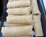 A picture of step 4 of Turon (Banana Lumpia with Caramel).