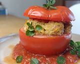 Une image de l'étape 5 de 🍅Tomate farcie à l'émincé blé et soja sauce tomate maison.