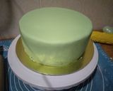 A picture of step 10 of Fondant lemon cake#fondant challenge.
