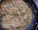 A picture of step 7 of Brinjal cluster beans bhaji.