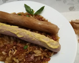 Foto del paso 15 de la receta: Salchicha blanca de Baviera con repollo, bacon y piñones