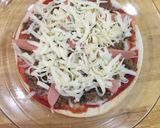 Hình bước làm 2 của món Piza bò băm xúc xích