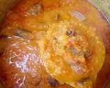A picture of step 4 of Pumpkin soup with moringa (zogale).