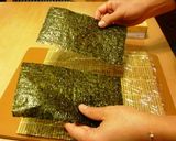 A picture of step 3 of California Rolls.