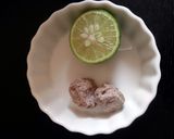A picture of step 1 of Sore Throat Lime Drink Remedy.