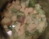 A picture of step 3 of Mandys leek and potato soup.