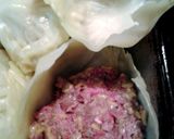 A picture of step 5 of cabbage surprise in the oven.
