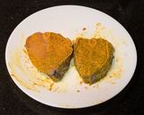A picture of step 1 of Bhetki Maacher sorshe jhal (Bhetki Fish cooked in mustard gravy).