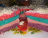 Foto langkah ke 7 dari resep Rainbow cake kukus.