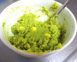 A picture of step 2 of Matcha and Sweet Potato Mont Blanc Christmas Trees.