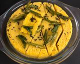 A picture of step 9 of Moong Dal Dhokla.