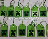 A picture of step 2 of Minecraft cookies with handmade treat tags.