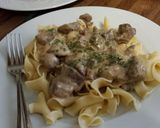 A picture of step 14 of Tangy Beef Stroganoff.