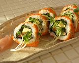 A picture of step 8 of California Rolls.
