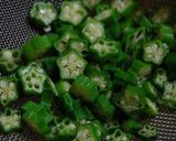 A picture of step 2 of Chilled Tofu with Okra and Umeboshi Pickled Plums.