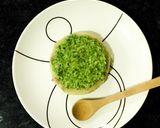 Foto del paso 6 de la receta: Arepa de puré de papa y plátano con crema de espinaca y almendra