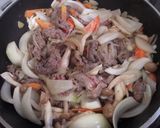 A picture of step 2 of Hashed Beef Stew with Ingredients and Canned Tomatoes at Home.