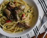 A picture of step 4 of Pasta With Oysters Marinated in Olive Oil.