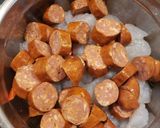 A picture of step 1 of 1 skillet andouille sausage & shrimp.