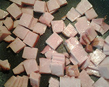 A picture of step 1 of Udon pineapple and ham.
