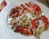 A picture of step 4 of Lobster Thermidor.