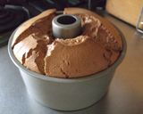A picture of step 13 of Moist and Airy Black Tea Chiffon Cake.