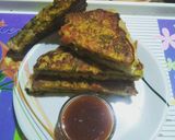 A picture of step 7 of Besan masala toast.