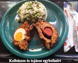 Kolbászos és tojásos egybefasírt recept fázis 4 fotója