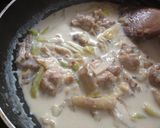 A picture of step 5 of Soy Milk Rice Casserole with Leek, Garlic & Chicken.