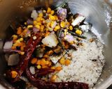 A picture of step 3 of Kadlebele Chana dal chutney.