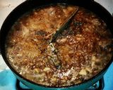 A picture of step 3 of Steak and Mushroom reduction sauce.