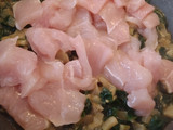 Pollo con setas y espinacas
