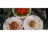 Foto del paso 11 de la receta: Pollo a la naranja🍊 con arroz verde 🍚🥬y Ensalada colour🥗