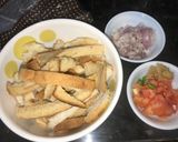 A picture of step 1 of Bread Upma- leftover sides of the bread- breakfast dish.