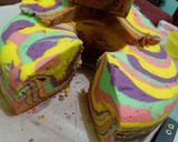 Foto langkah ke 10 dari resep Bolu Kukus motif zebra rainbow.