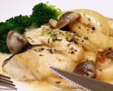 A picture of step 8 of Cod with Mushroom Cream Sauce.