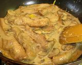 A picture of step 5 of Pork and Mushrooms in Lemon Cream Sauce.