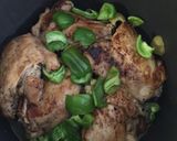 A picture of step 3 of Caribbean Tea Chicken Thighs /Yellow Rice.