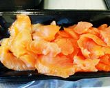 A picture of step 2 of Smoked Salmon and Cream Cheese Wraps.