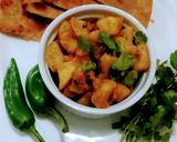 A picture of step 3 of Alo ki bhujia.