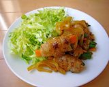 A picture of step 8 of Great for Bentos too! Vegetable and Pork Rolls Marinated in Nanban Sauce.