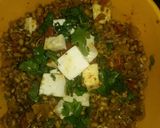 A picture of step 7 of Sprout moong with capsicum.