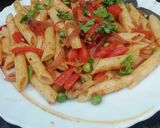 A picture of step 6 of Chatpata Pasta.