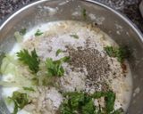 A picture of step 8 of Sabudana Thalipeeth with koshimbir (maharastrain style).