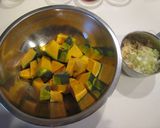 A picture of step 2 of Mapo Kabocha Squash.