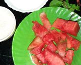 A picture of step 1 of Watermelon Lassi.