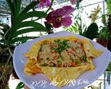 Hình bước làm 3 của món Cơm chiên hoàng bào